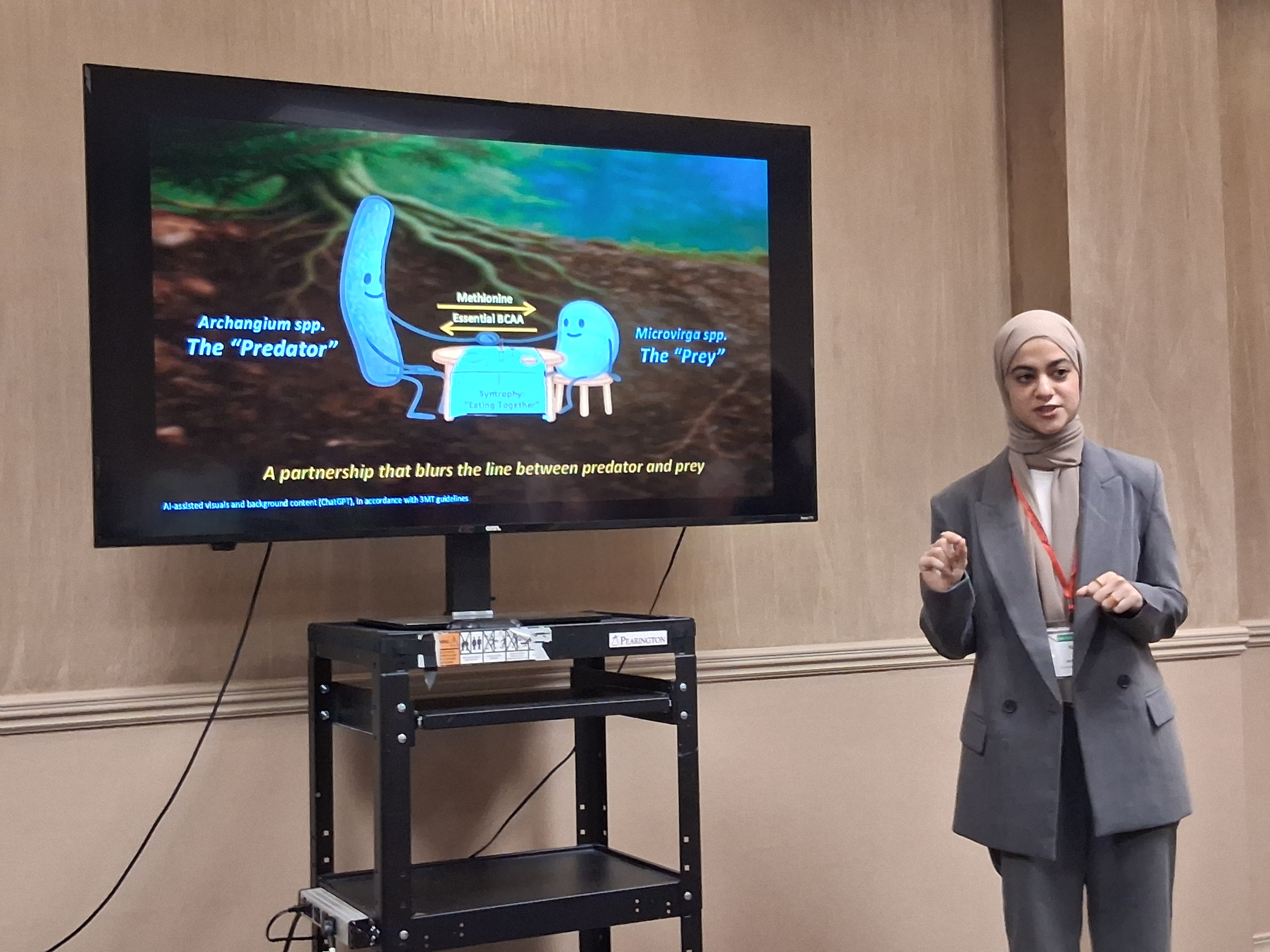 Nawal Shehata presenting at the 3MT regional competition