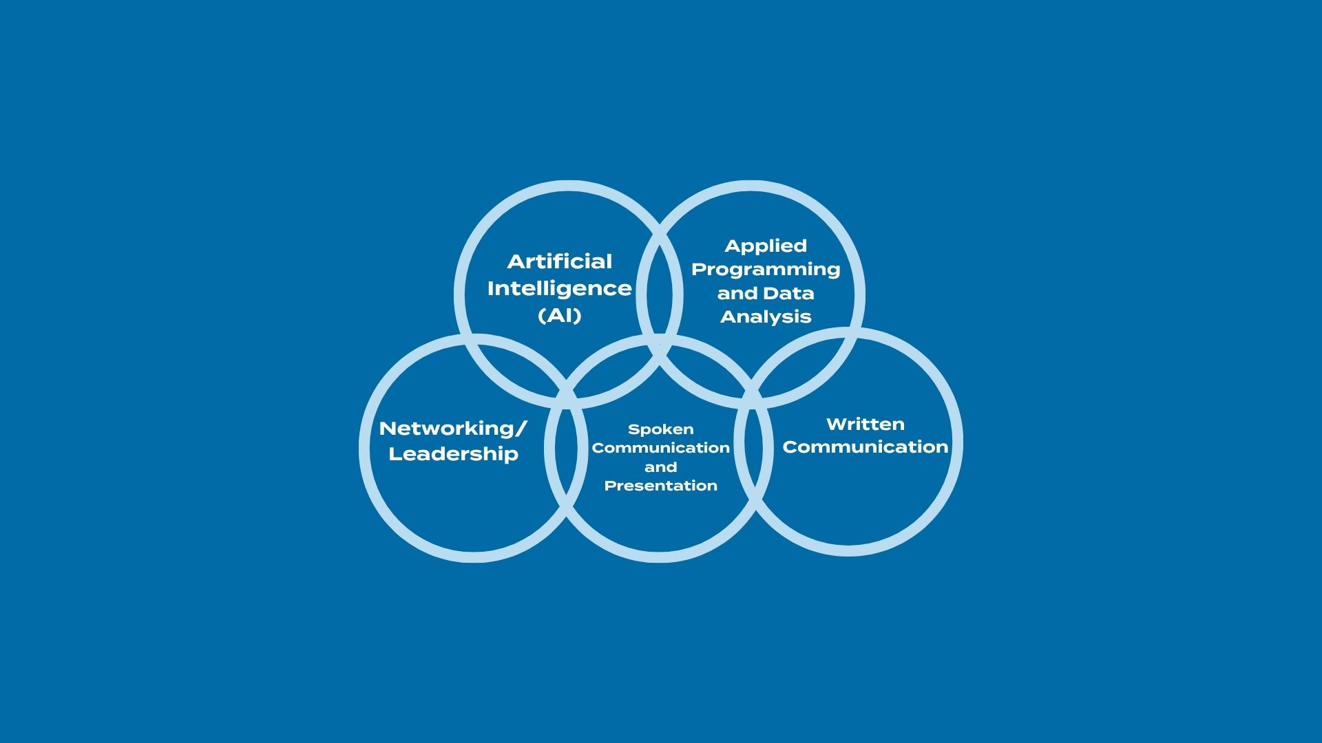 Five circles showing professional development competencies