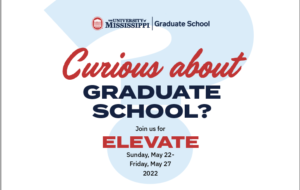 Curious about graduate school. Join us for Elevate. May 22-27